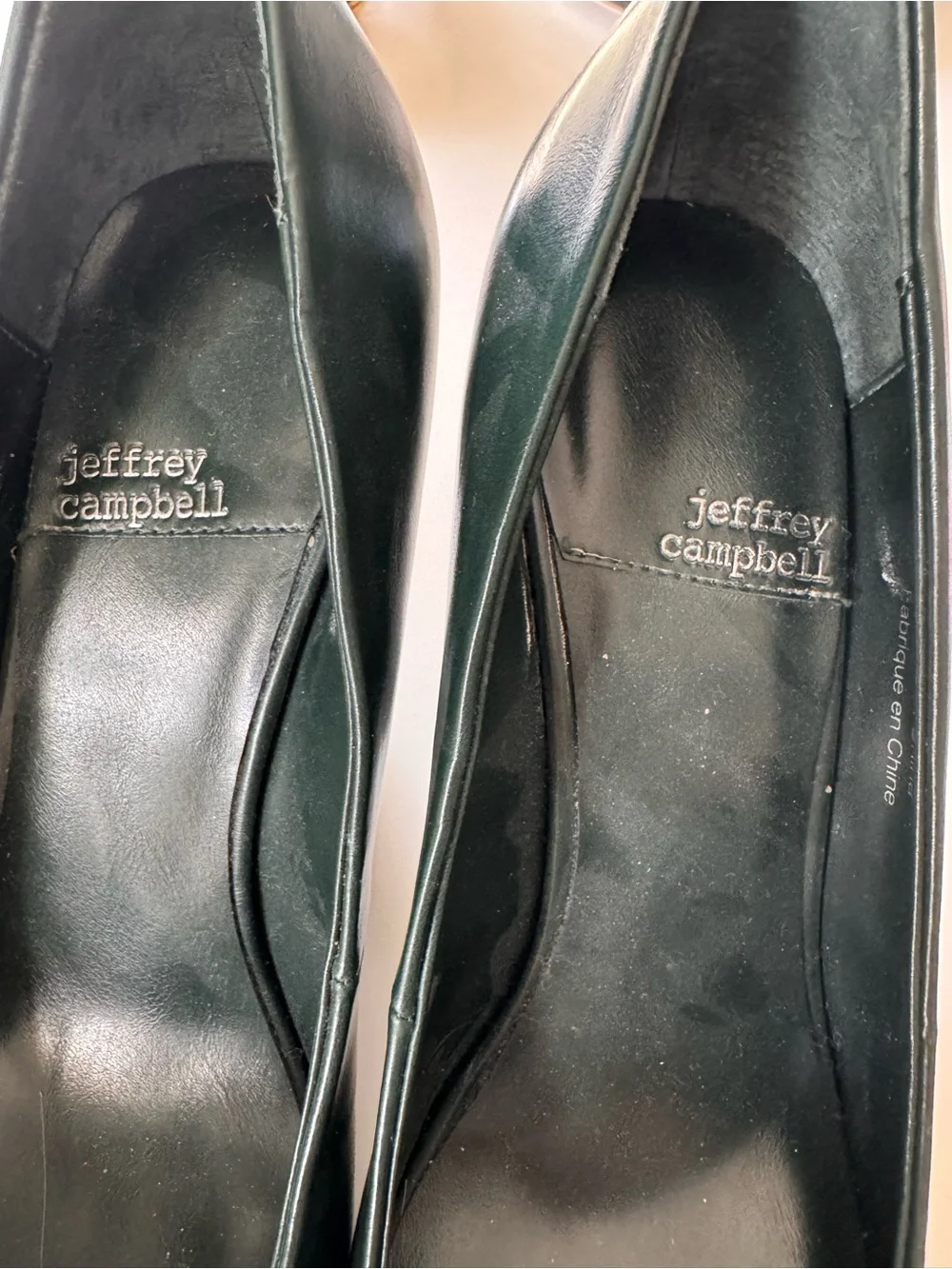 Jeffrey Campbell Dark Green Pointed Wedge Pumps